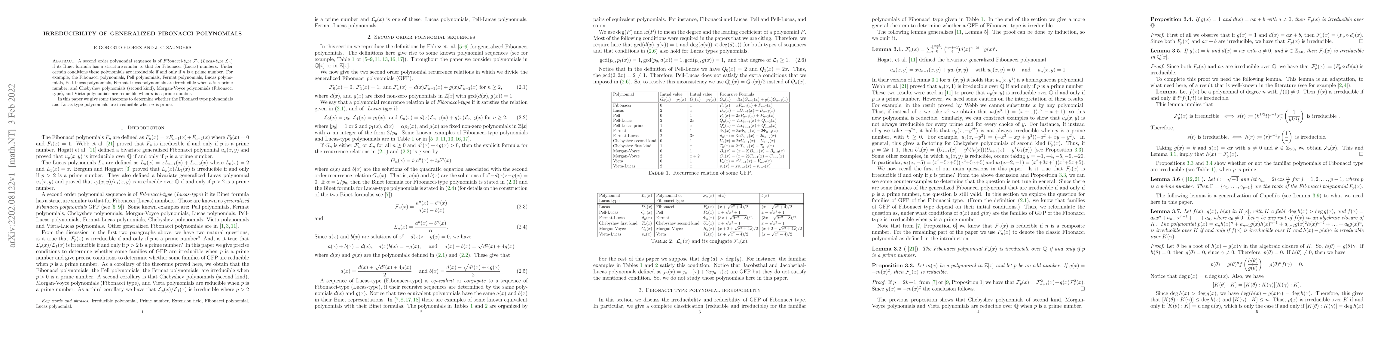 Thumbnail for Irreducibility of generalized Fibonacci polynomials