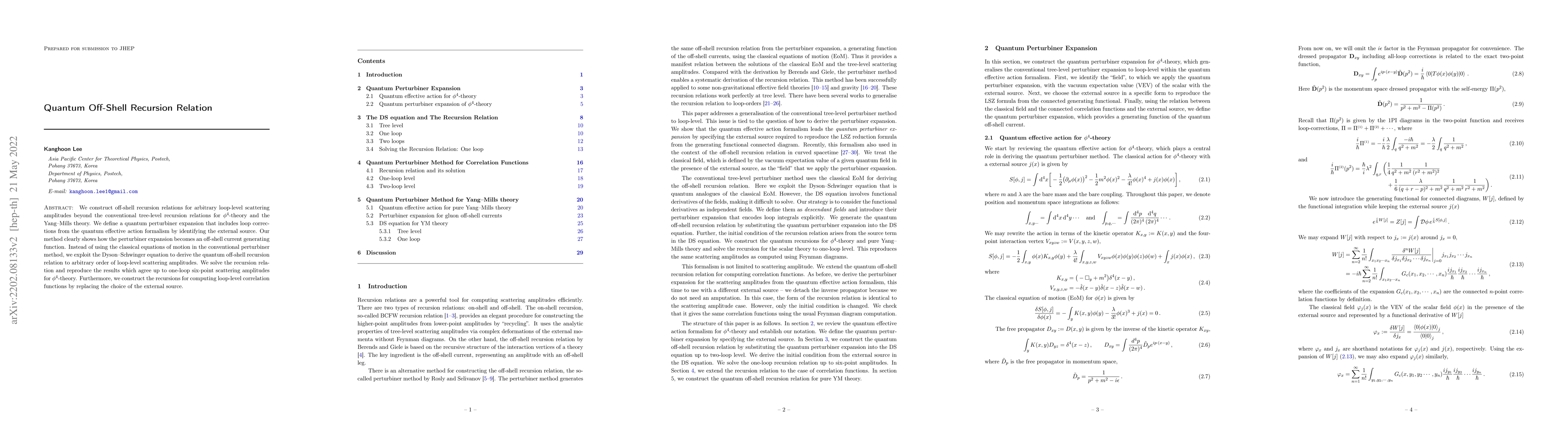 Thumbnail for Quantum Off-Shell Recursion Relation