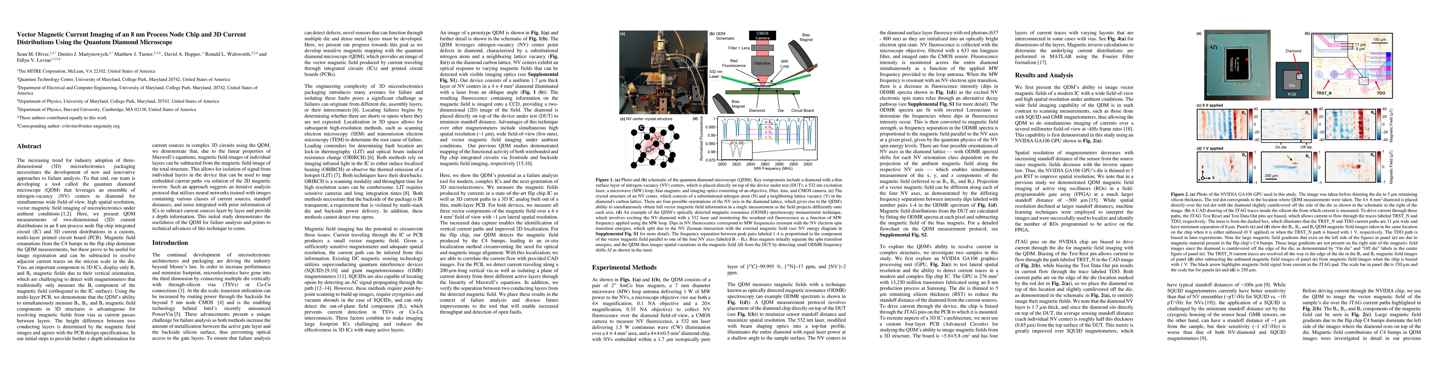 Thumbnail for Vector Magnetic Current Imaging of an 8 nm Process Node Chip and 3D
  Current Distributions Using the Quantum Diamond Microscope