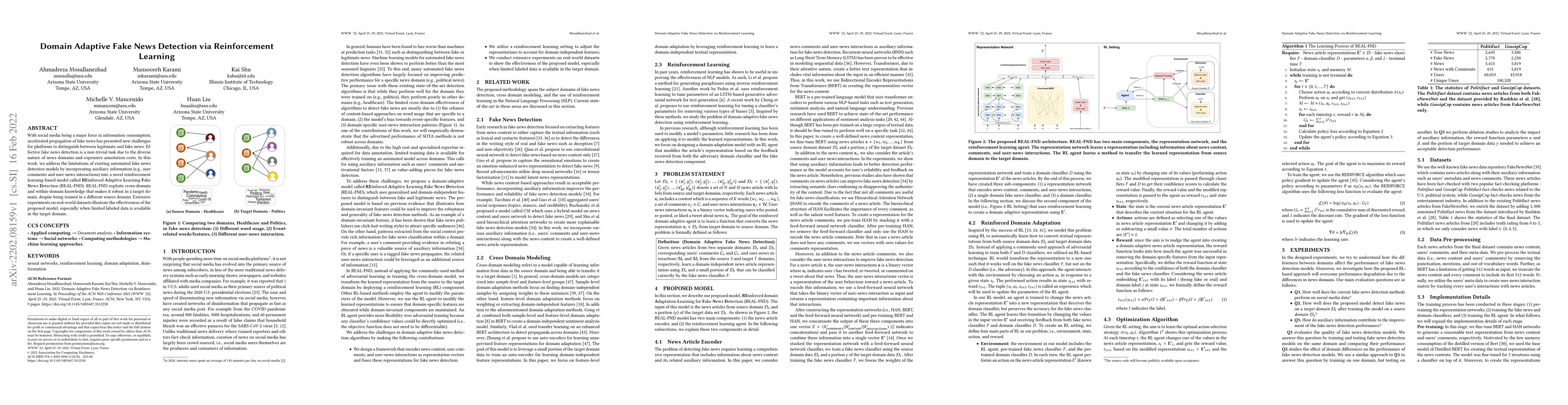 Thumbnail for Domain Adaptive Fake News Detection via Reinforcement Learning