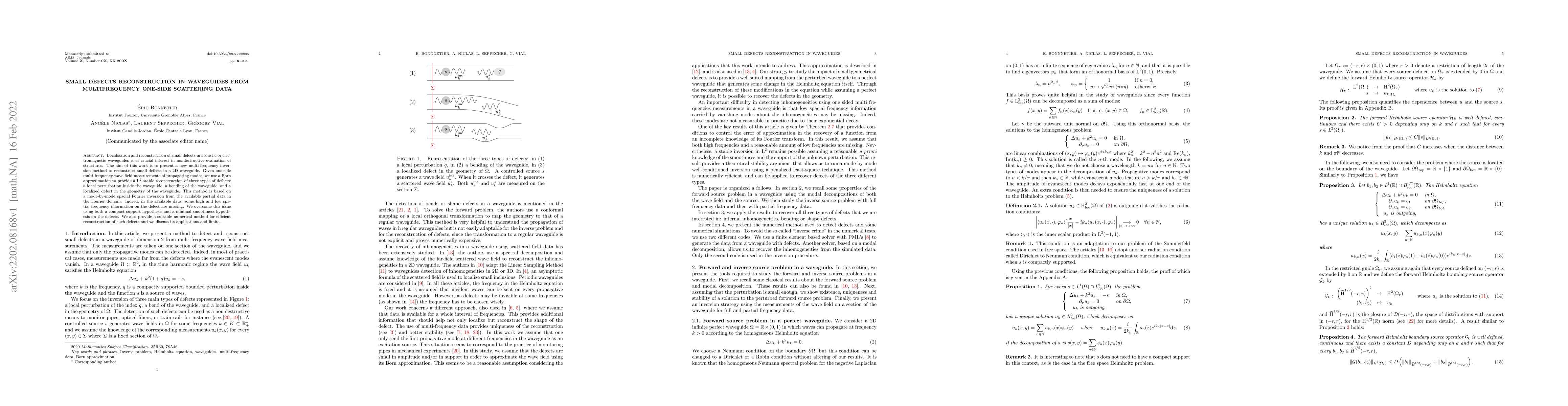 Thumbnail for Small defects reconstruction in waveguides from multifrequency one-side
  scattering data