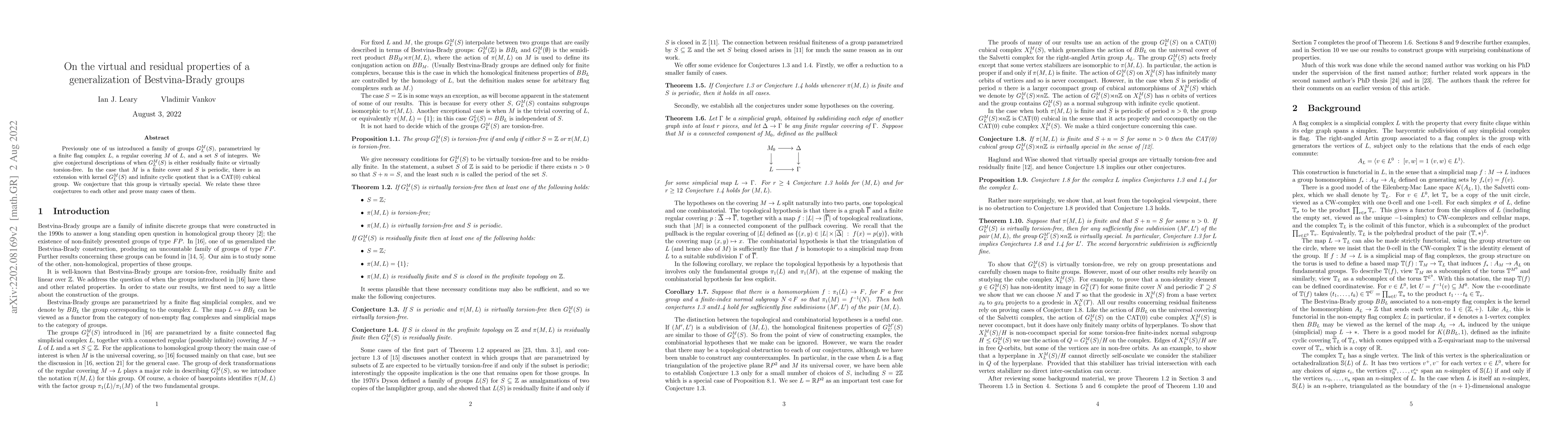 Thumbnail for On the virtual and residual properties of a generalization of
  Bestvina-Brady groups