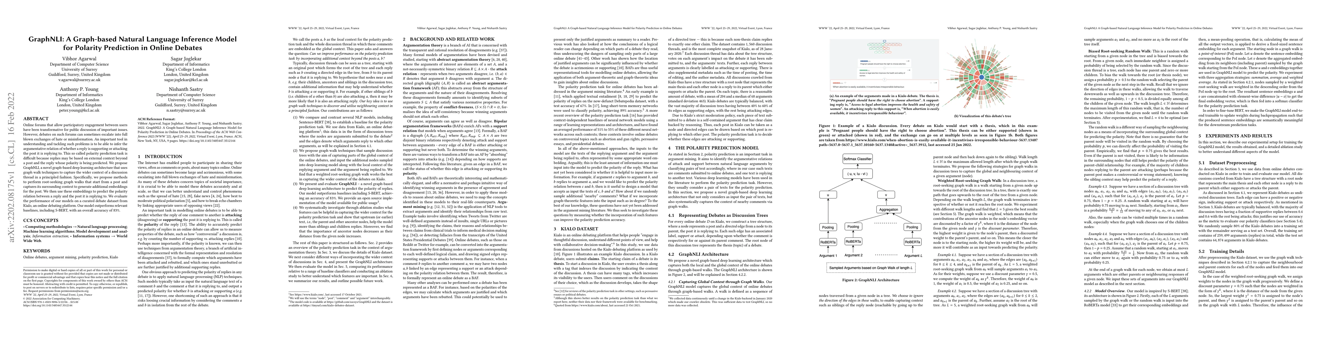 Thumbnail for GraphNLI: A Graph-based Natural Language Inference Model for Polarity
  Prediction in Online Debates