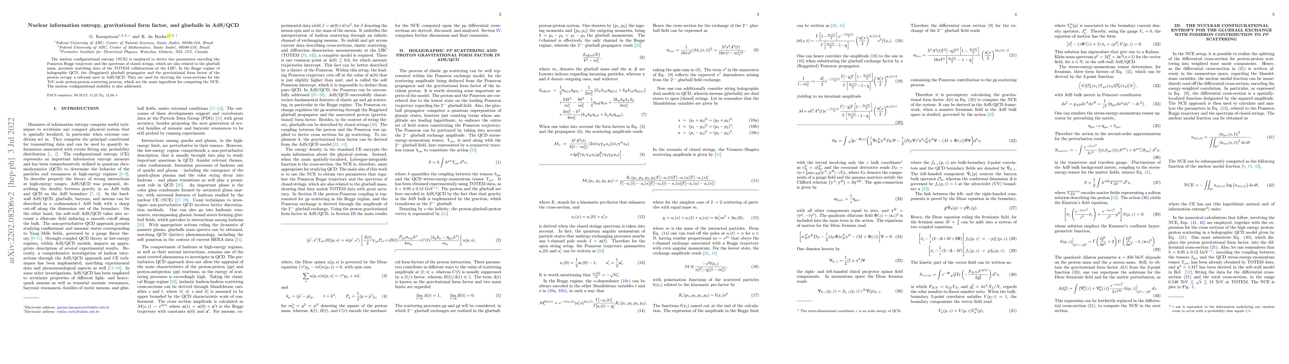 Thumbnail for Nuclear information entropy, gravitational form factor, and glueballs in
  AdS/QCD