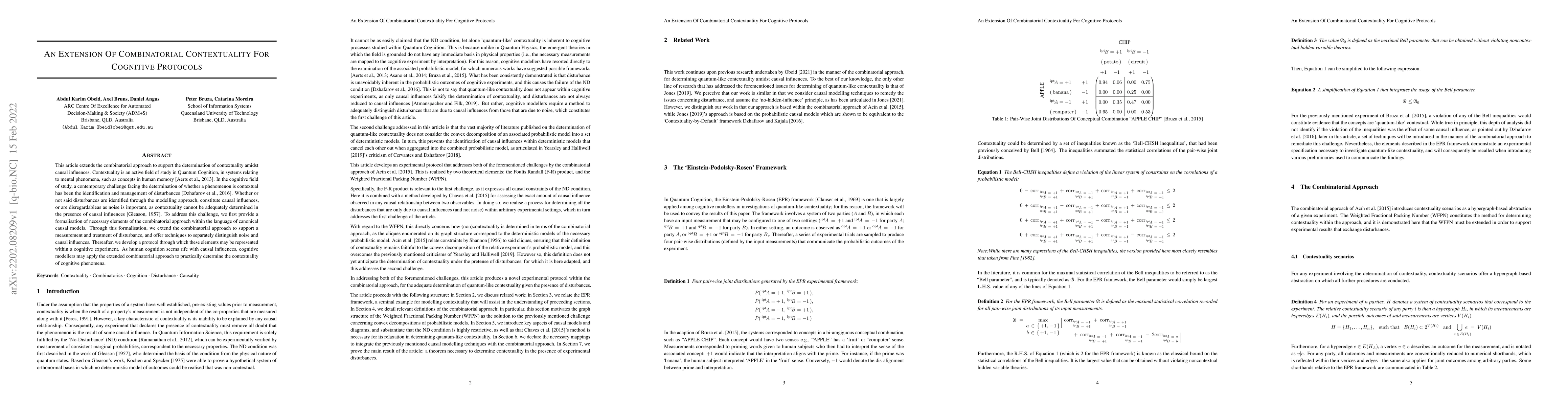 Thumbnail for An Extension Of Combinatorial Contextuality For Cognitive Protocols