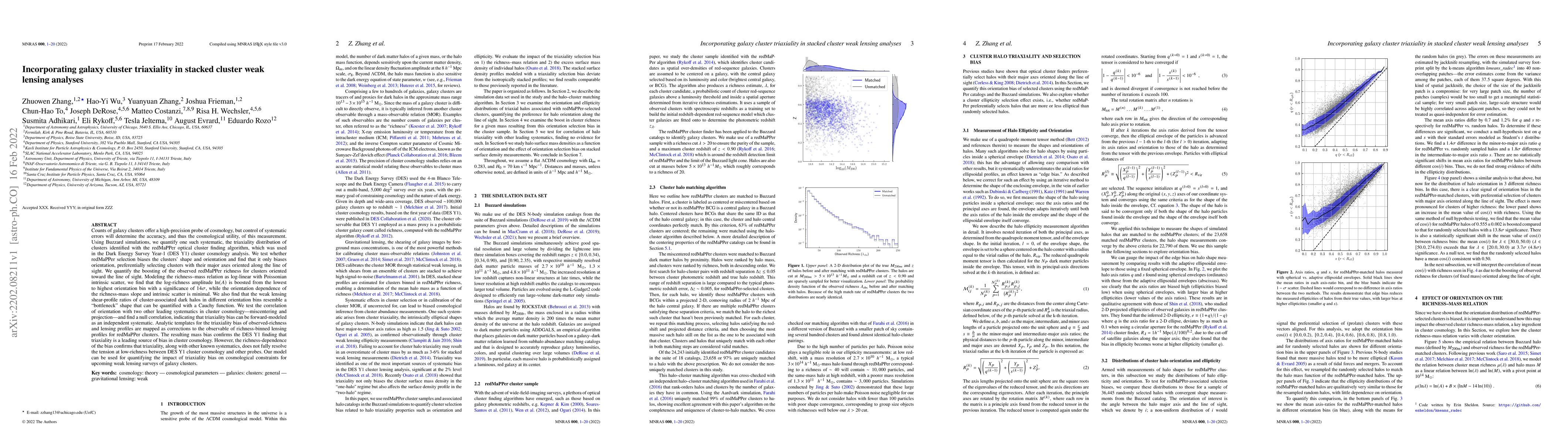 Thumbnail for Incorporating galaxy cluster triaxiality in stacked cluster weak lensing
  analyses