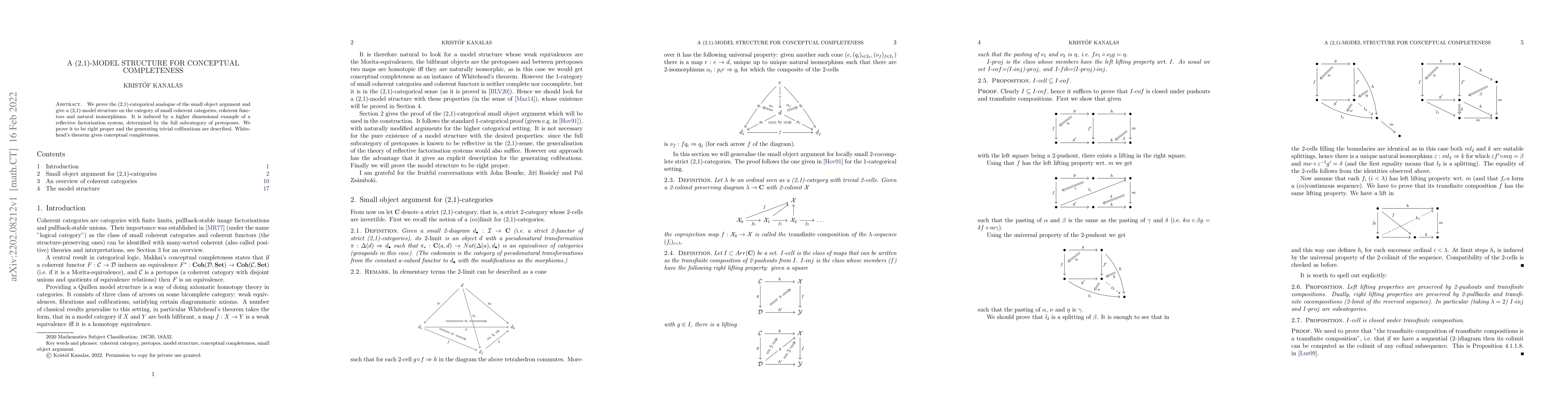 Thumbnail for A (2,1)-model structure for conceptual completeness