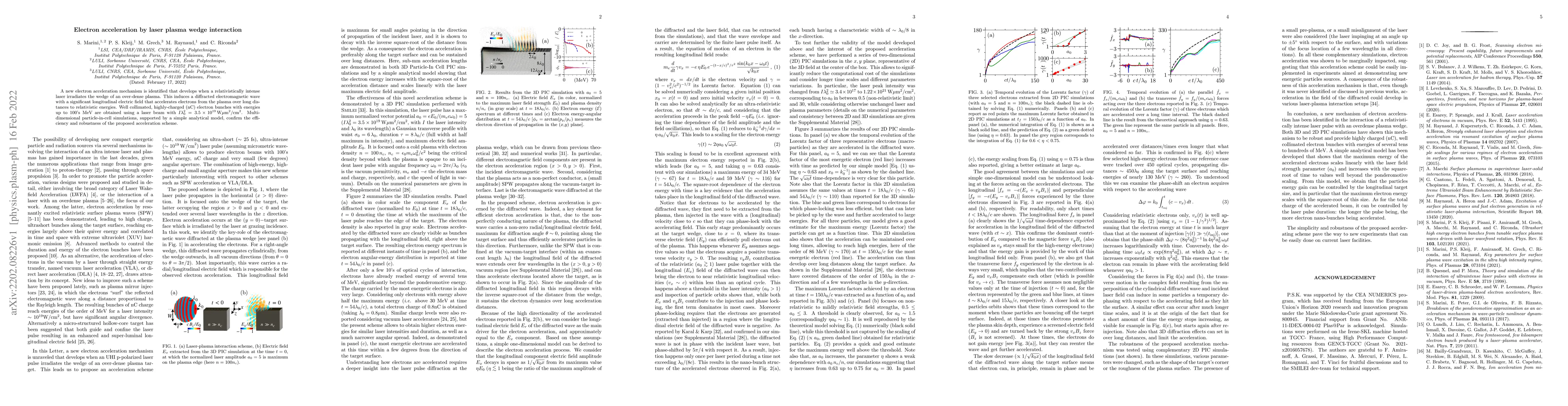 Thumbnail for Electron acceleration by laser plasma wedge interaction