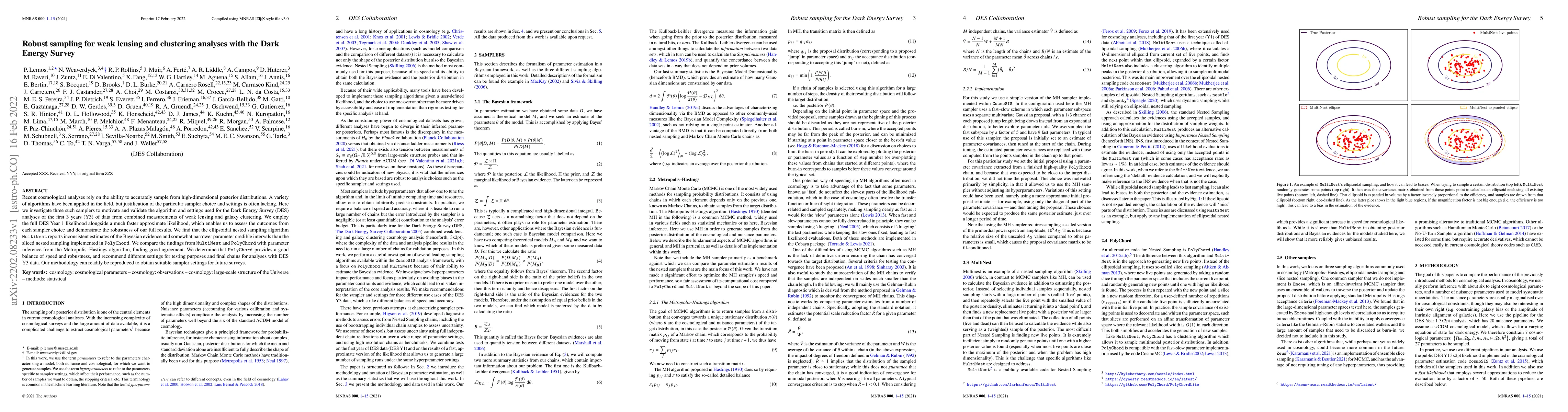 Thumbnail for Robust sampling for weak lensing and clustering analyses with the Dark
  Energy Survey