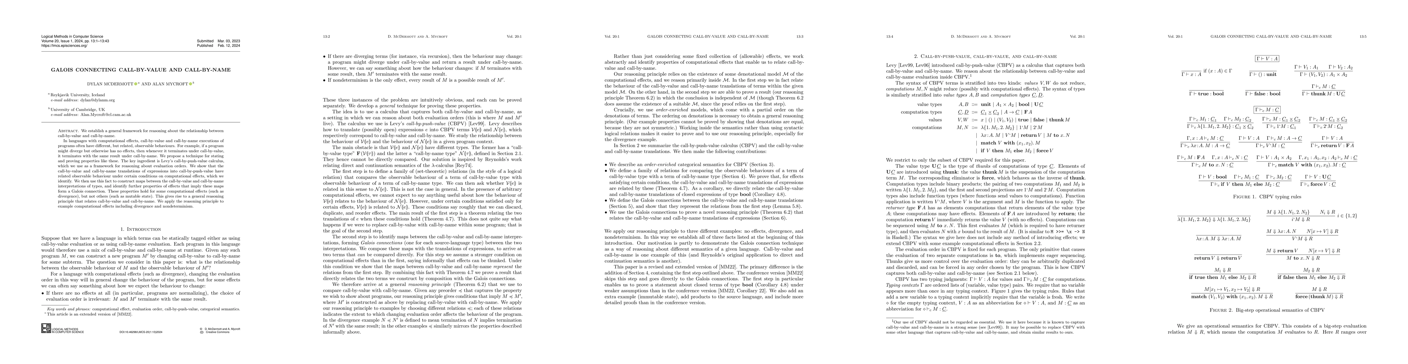 Thumbnail for Galois connecting call-by-value and call-by-name