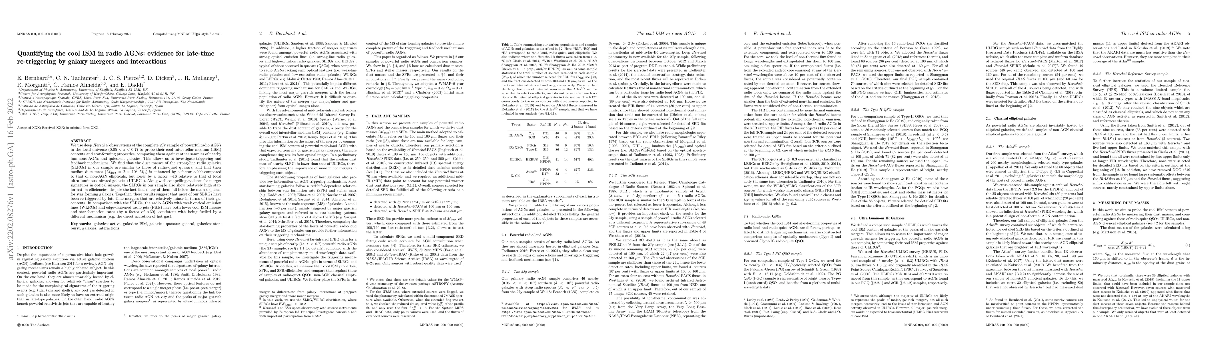 Thumbnail for Quantifying the cool ISM in radio AGNs: evidence for late-time
  re-triggering by galaxy mergers and interactions
