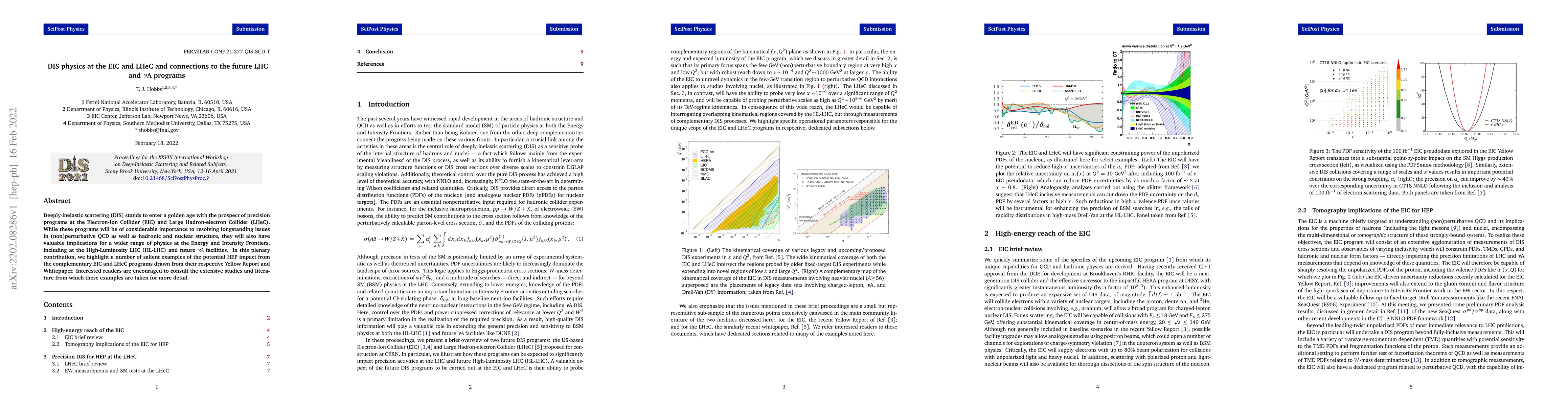 Thumbnail for DIS physics at the EIC and LHeC and connections to the future LHC and
  $\nu$A programs