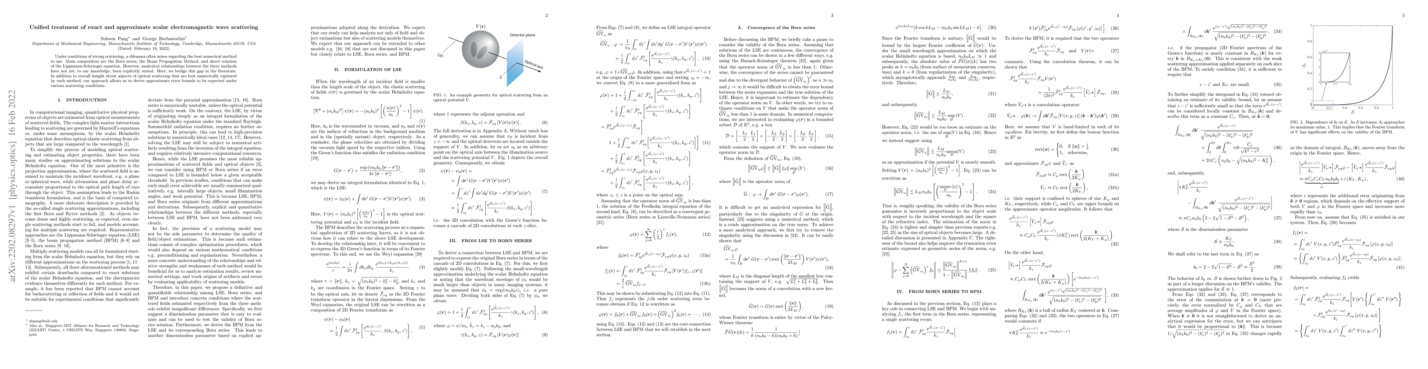 Thumbnail for Unified treatment of exact and approximate scalar electromagnetic wave
  scattering