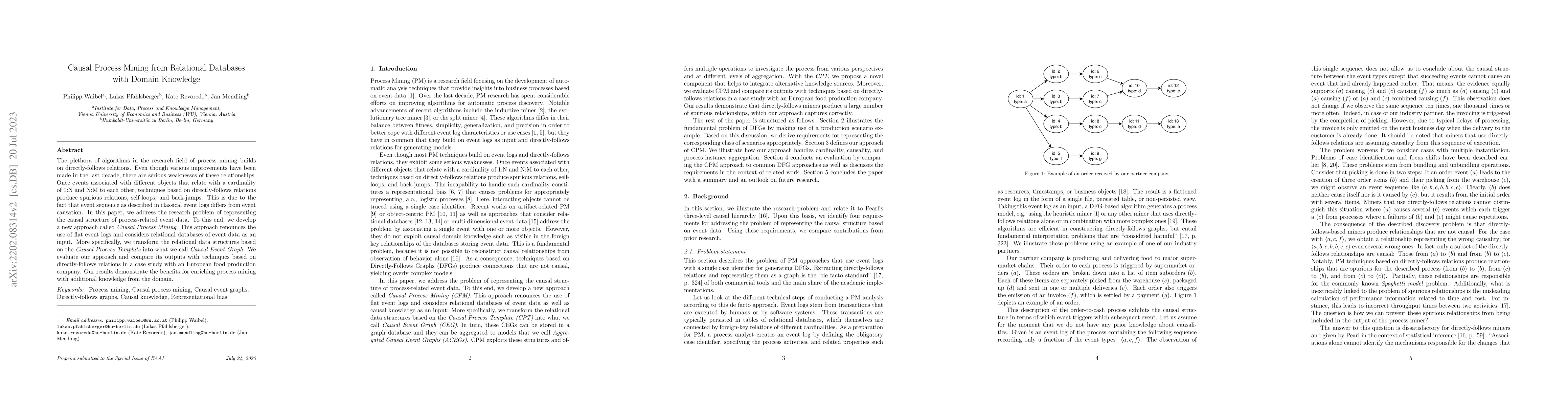 Thumbnail for Causal Process Mining from Relational Databases with Domain Knowledge