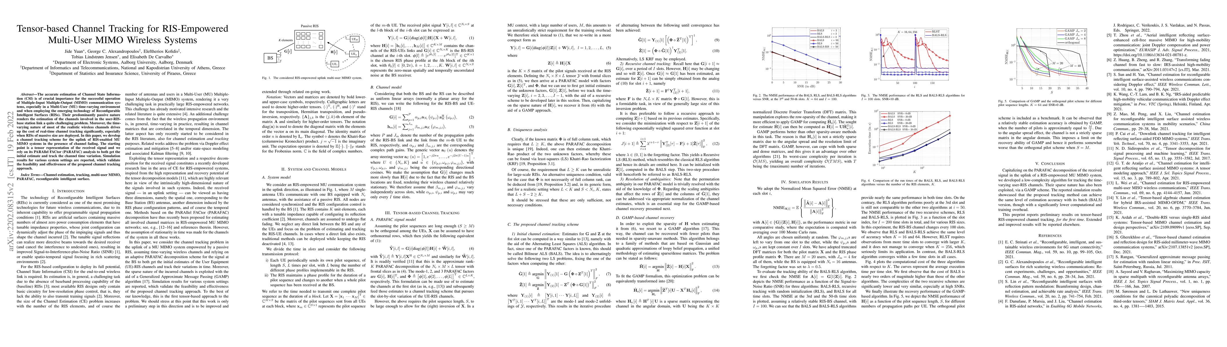 Thumbnail for Tensor-based Channel Tracking for RIS-Empowered Multi-User MIMO Wireless
  Systems