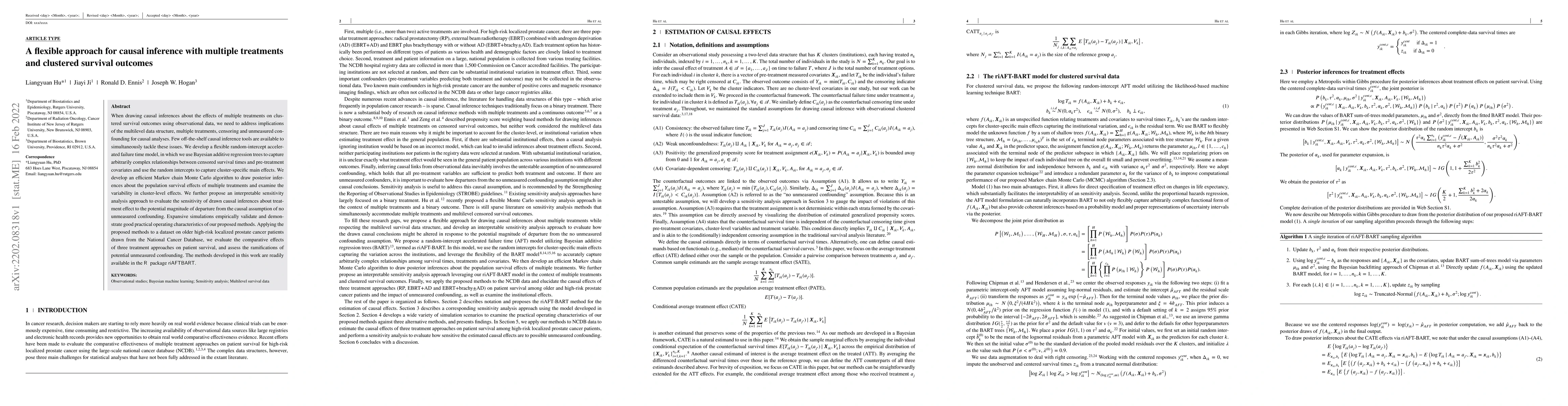Thumbnail for A flexible approach for causal inference with multiple treatments and
  clustered survival outcomes