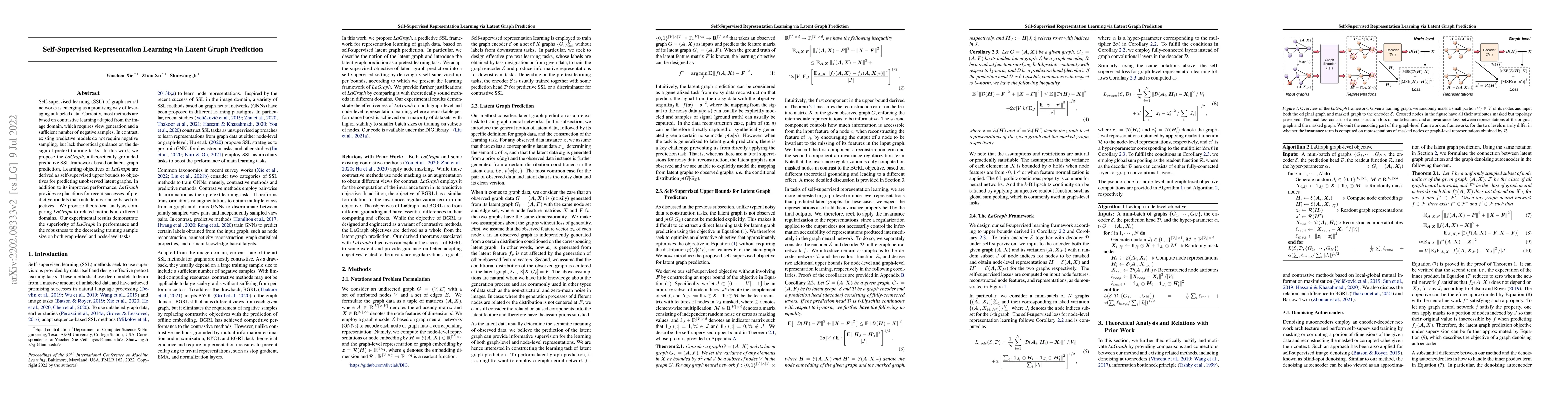 Thumbnail for Self-Supervised Representation Learning via Latent Graph Prediction