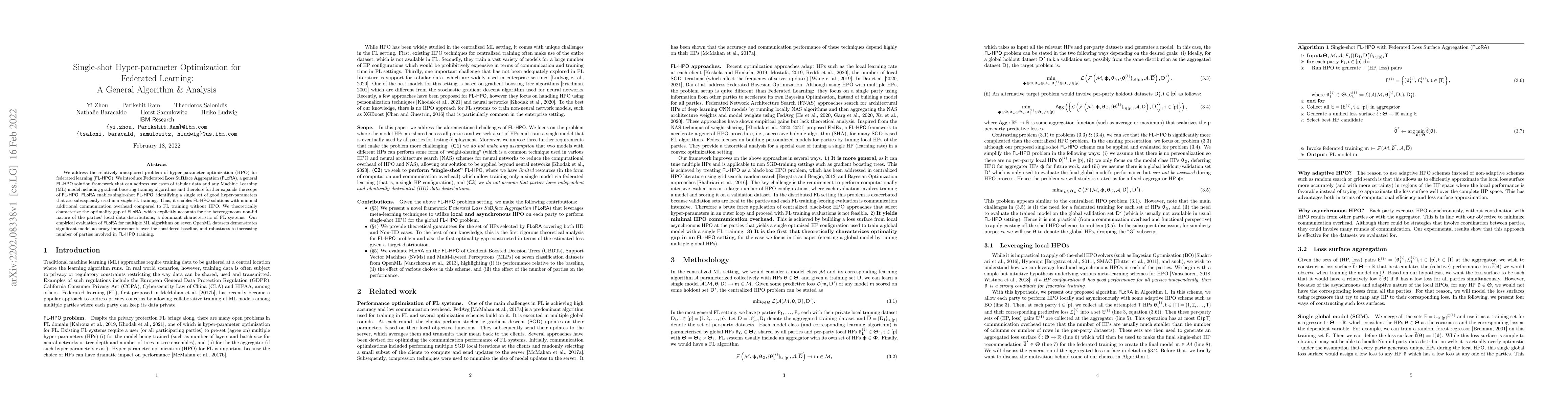 Thumbnail for Single-shot Hyper-parameter Optimization for Federated Learning: A
  General Algorithm & Analysis