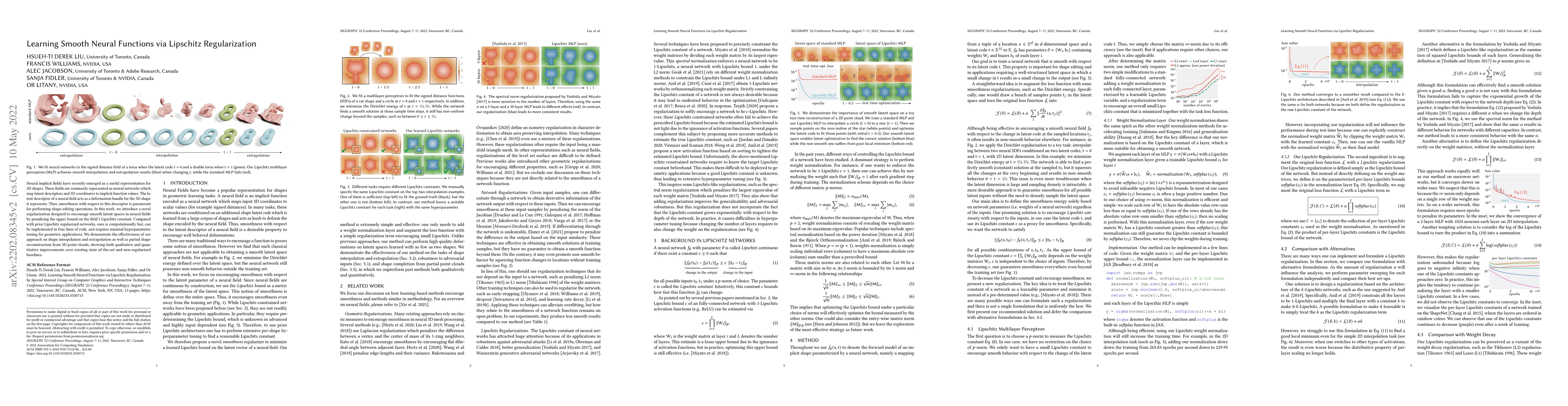 Thumbnail for Learning Smooth Neural Functions via Lipschitz Regularization