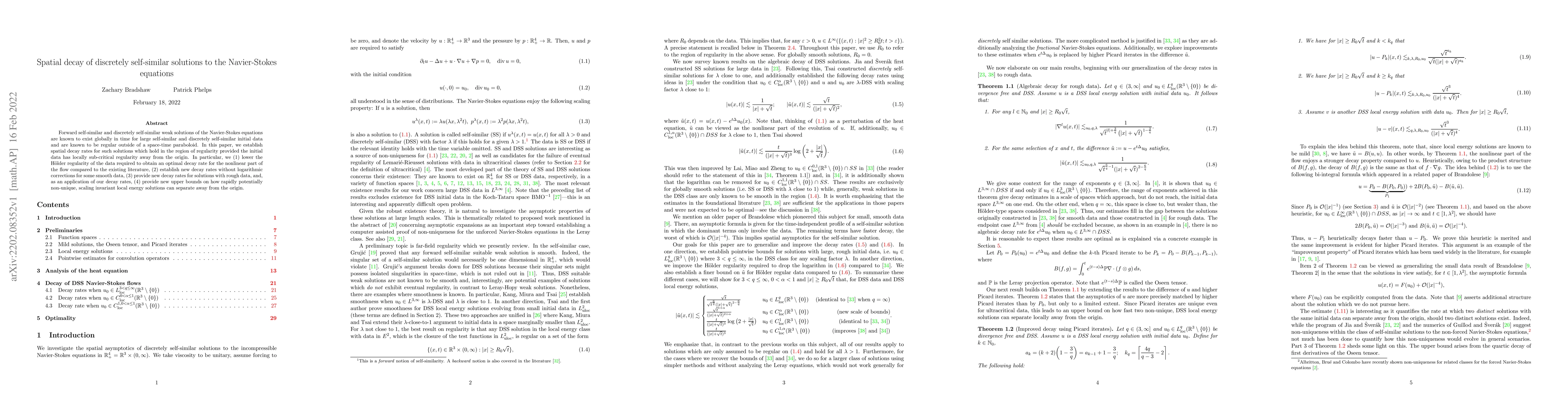 Thumbnail for Spatial decay of discretely self-similar solutions to the Navier-Stokes
  equations