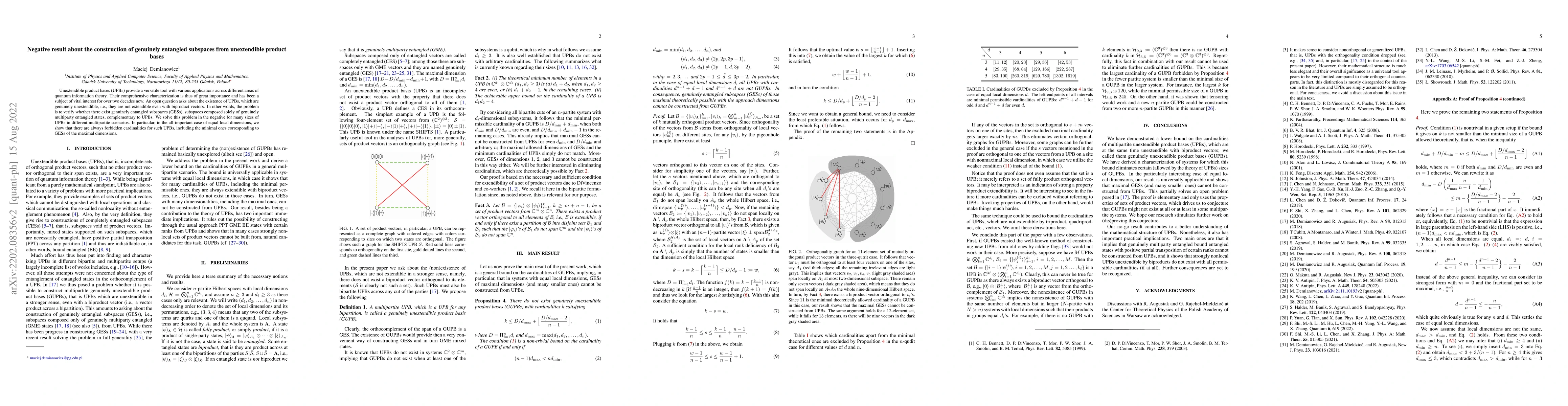 Thumbnail for Negative result about the construction of genuinely entangled subspaces
  from unextendible product bases