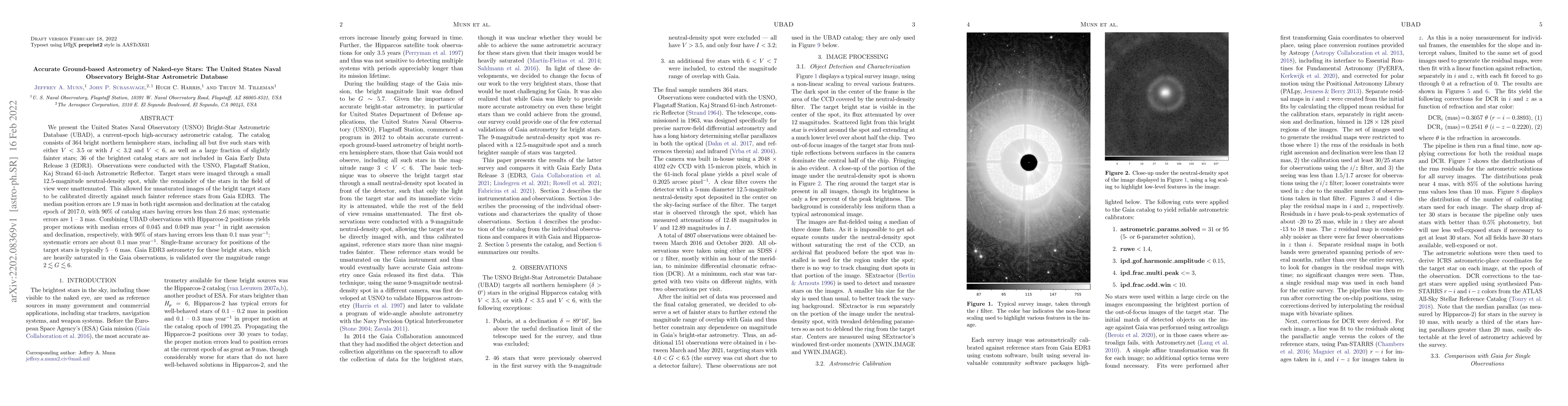 Thumbnail for Accurate Ground-based Astrometry of Naked-eye Stars: The United States
  Naval Observatory Bright-Star Astrometric Database