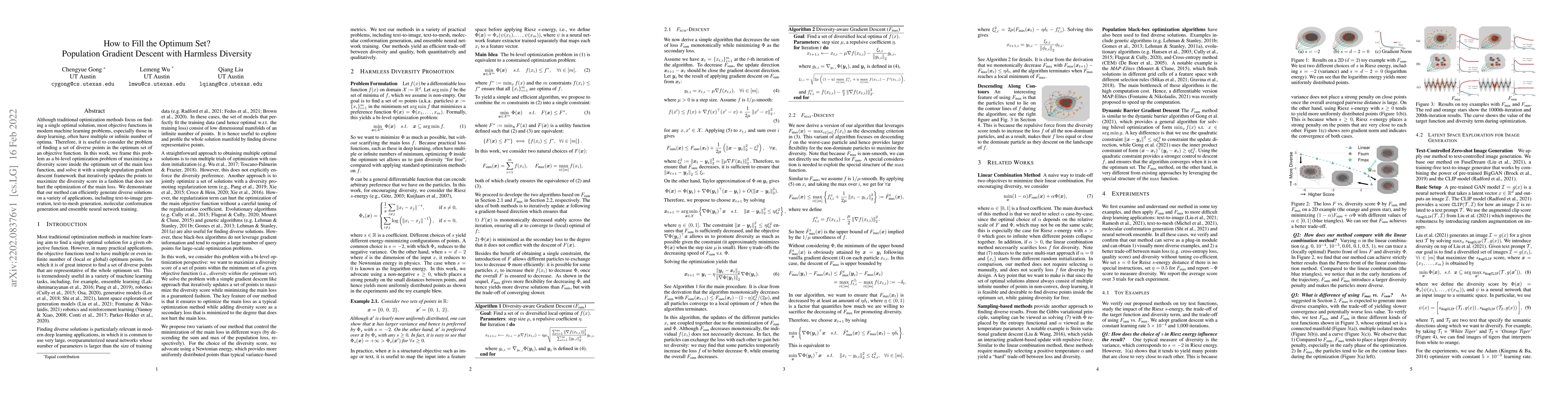 Thumbnail for How to Fill the Optimum Set? Population Gradient Descent with Harmless
  Diversity