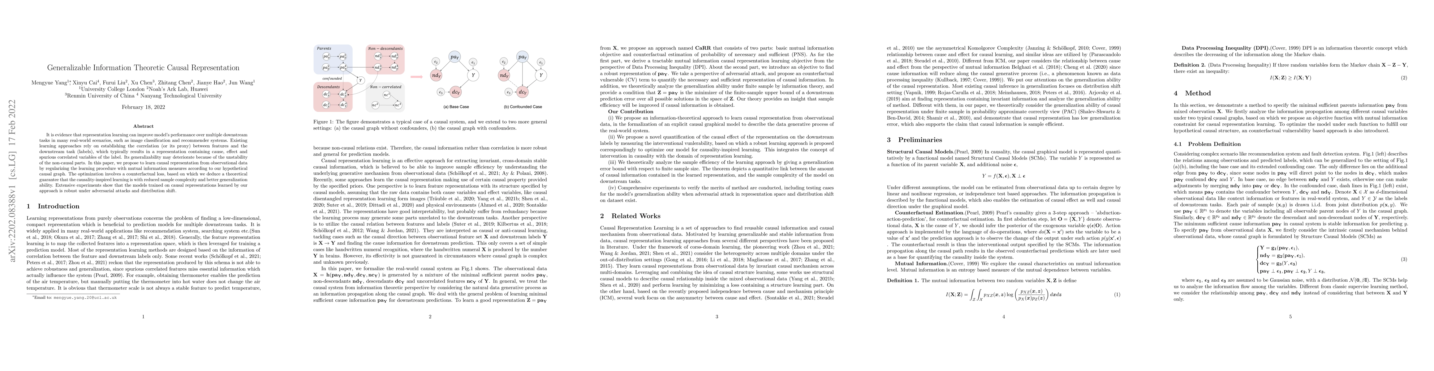 Thumbnail for Generalizable Information Theoretic Causal Representation