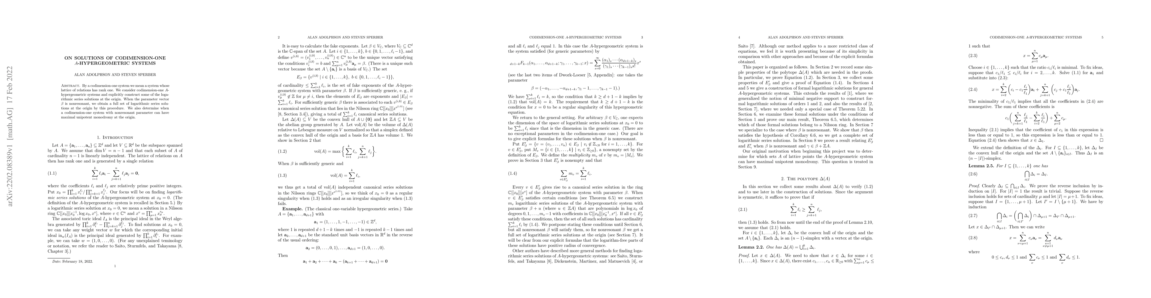 Thumbnail for On solutions of codimension-one $A$-hypergeometric systems