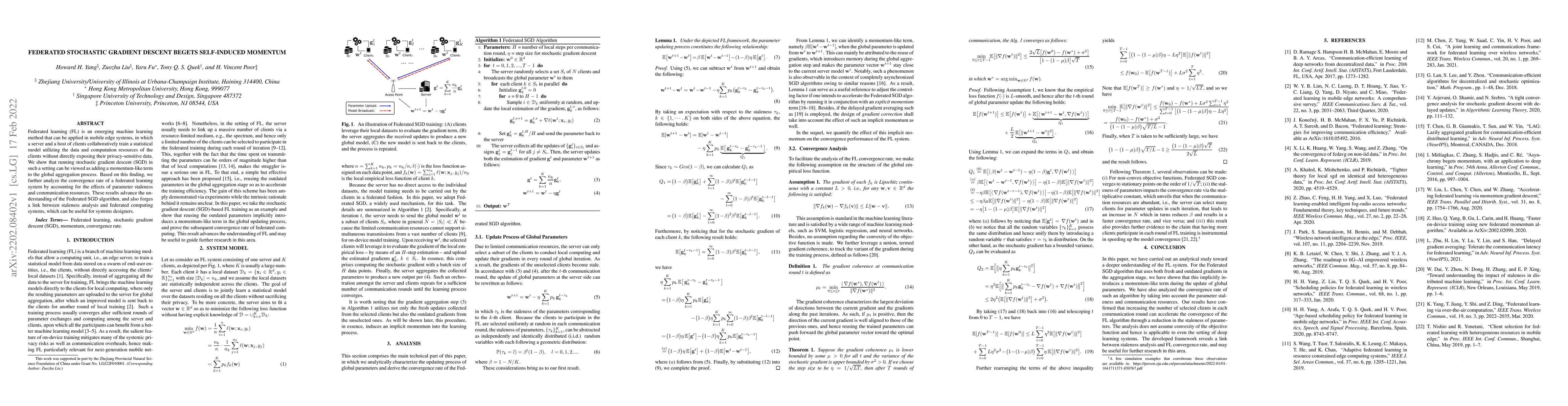 Thumbnail for Federated Stochastic Gradient Descent Begets Self-Induced Momentum