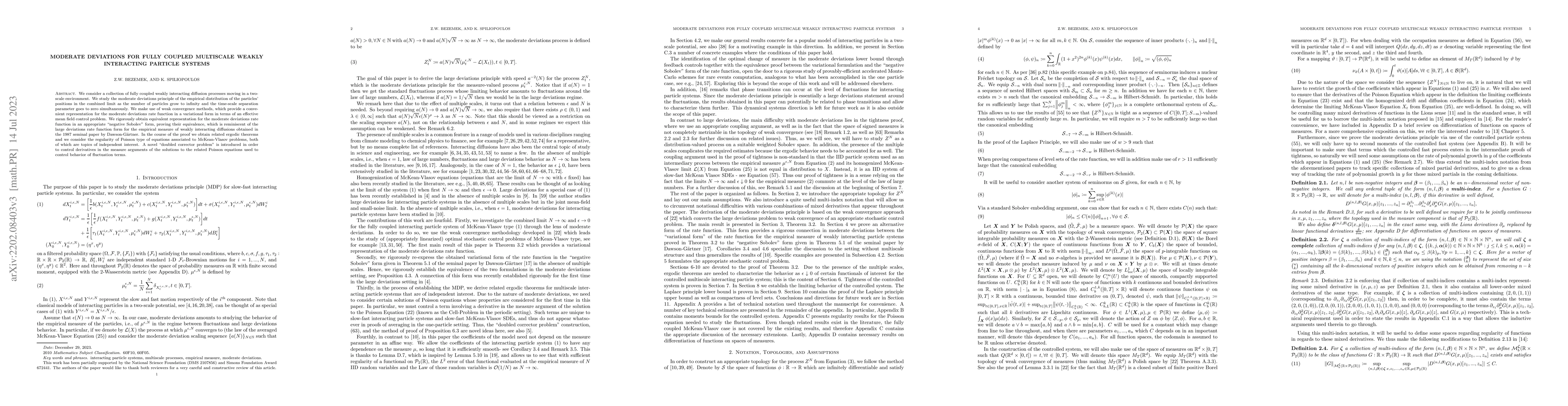 Thumbnail for Moderate deviations for fully coupled multiscale weakly interacting
  particle systems