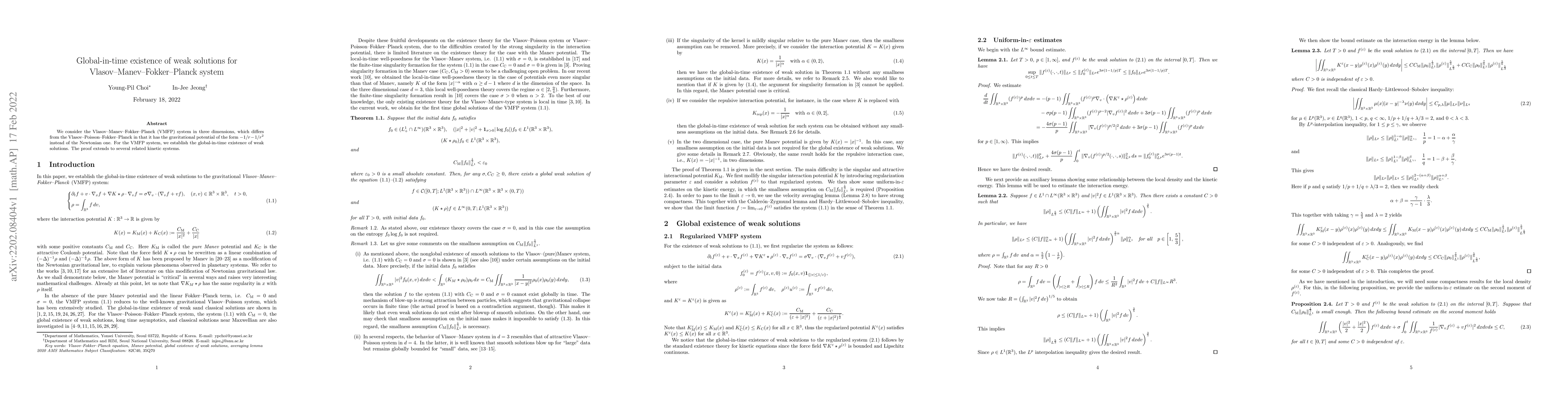 Thumbnail for Global-in-time existence of weak solutions for
  Vlasov-Manev-Fokker-Planck system