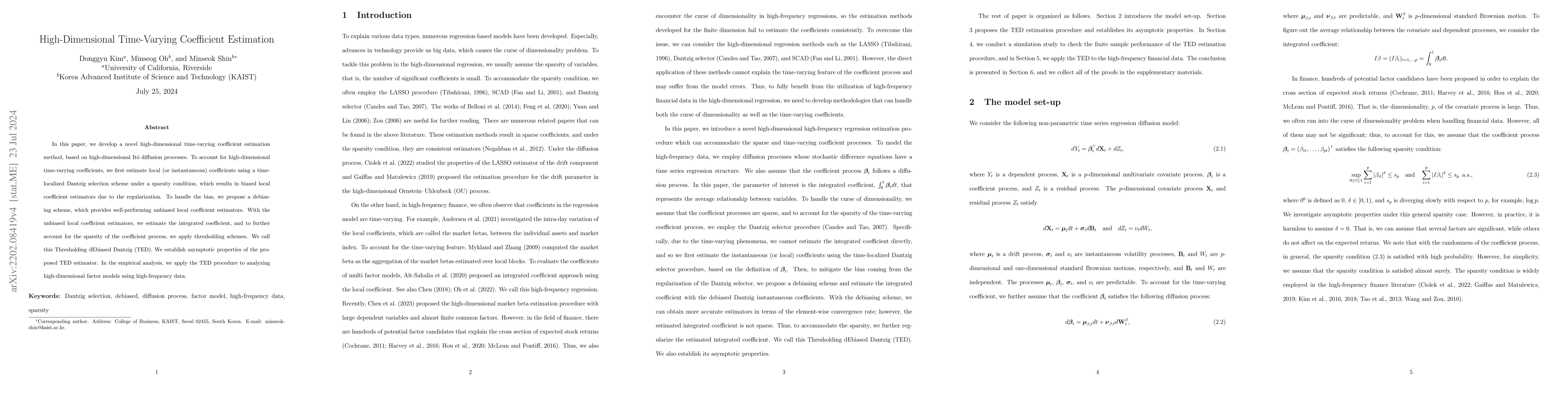 Thumbnail for High-Dimensional Time-Varying Coefficient Estimation