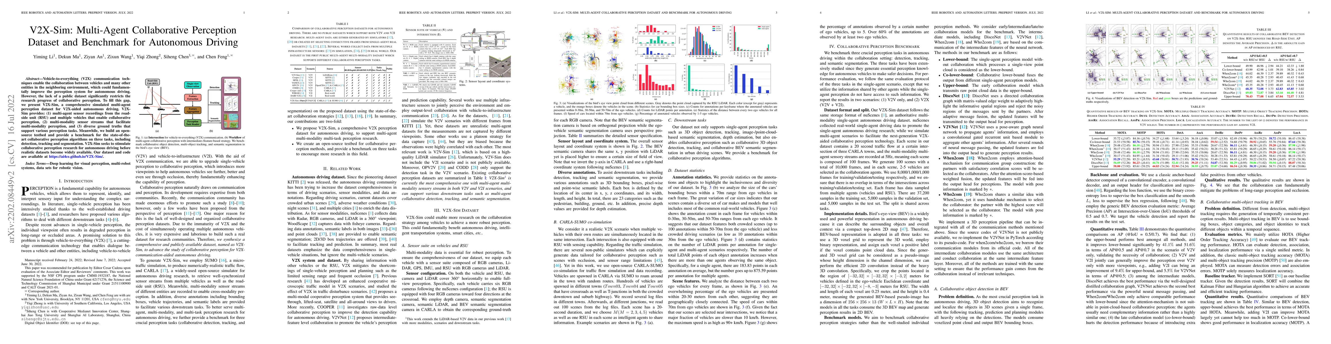 Thumbnail for V2X-Sim: Multi-Agent Collaborative Perception Dataset and Benchmark for
  Autonomous Driving