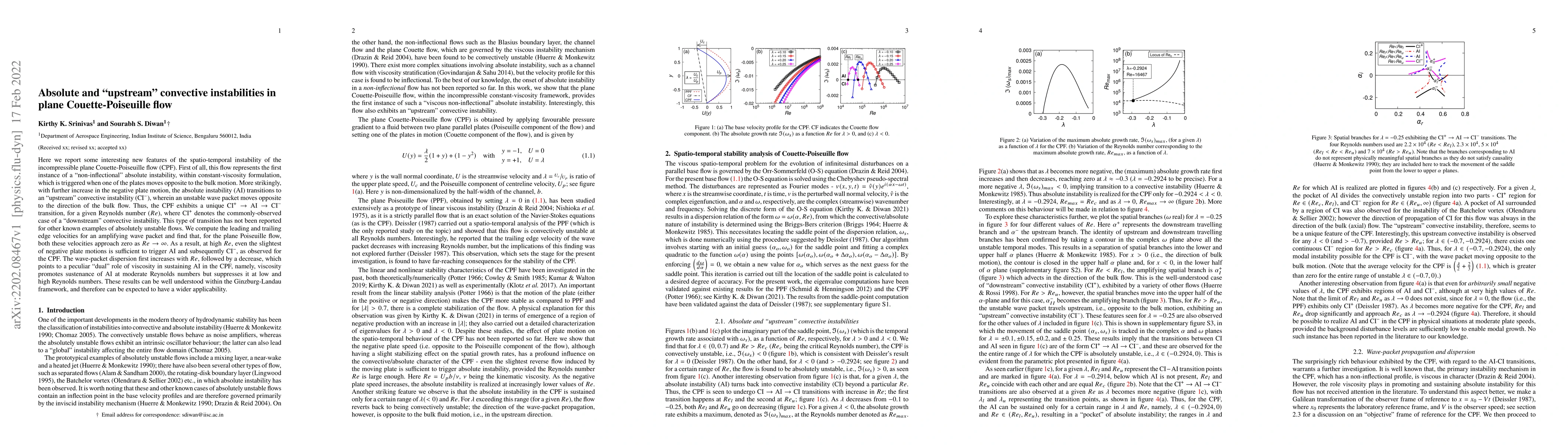 Thumbnail for Absolute and "upstream" convective instabilities in plane
  Couette-Poiseuille flow