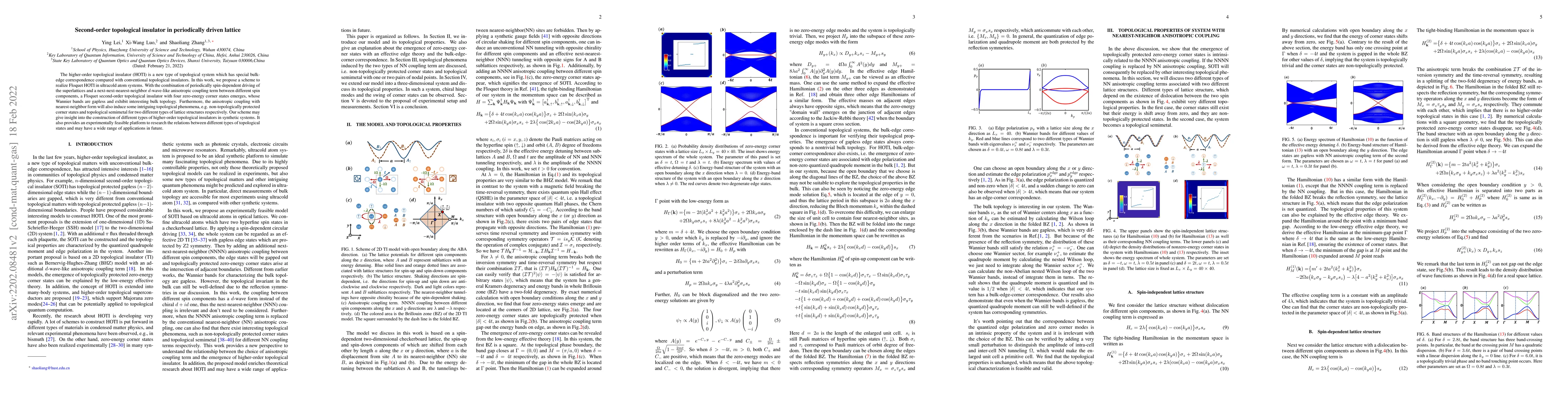 Thumbnail for Second-order topological insulator in periodically driven lattice