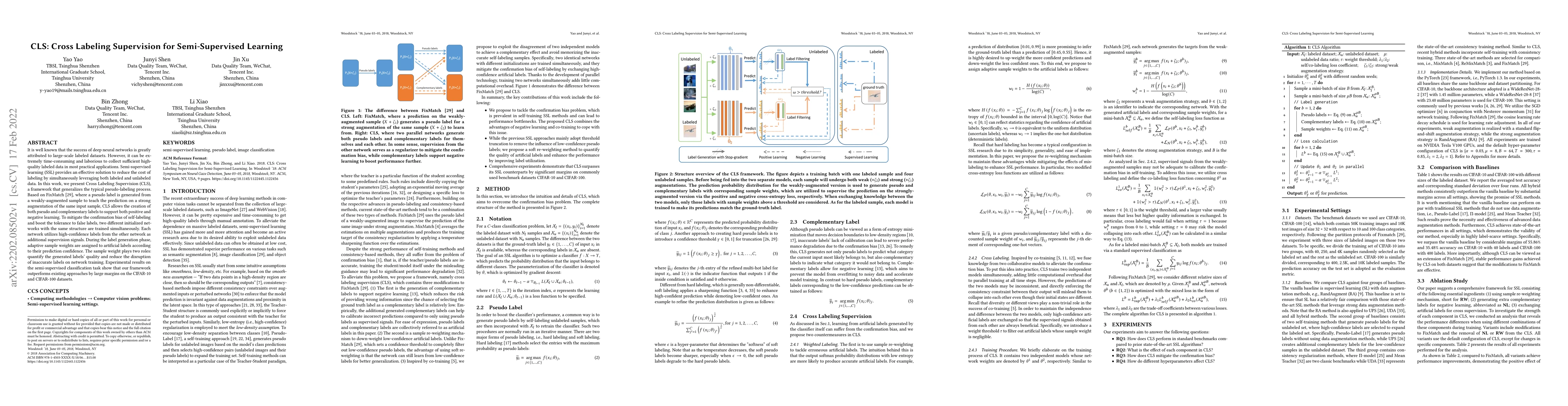 Thumbnail for CLS: Cross Labeling Supervision for Semi-Supervised Learning