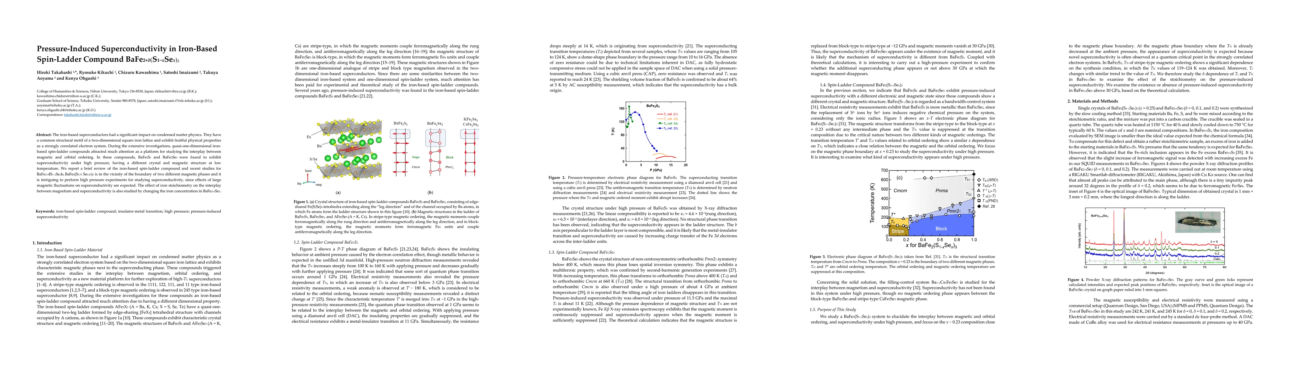 Thumbnail for Pressure-induced superconductivity in iron-based spin-ladder compound
  BaFe2+{\delta}(S1-Sex)3