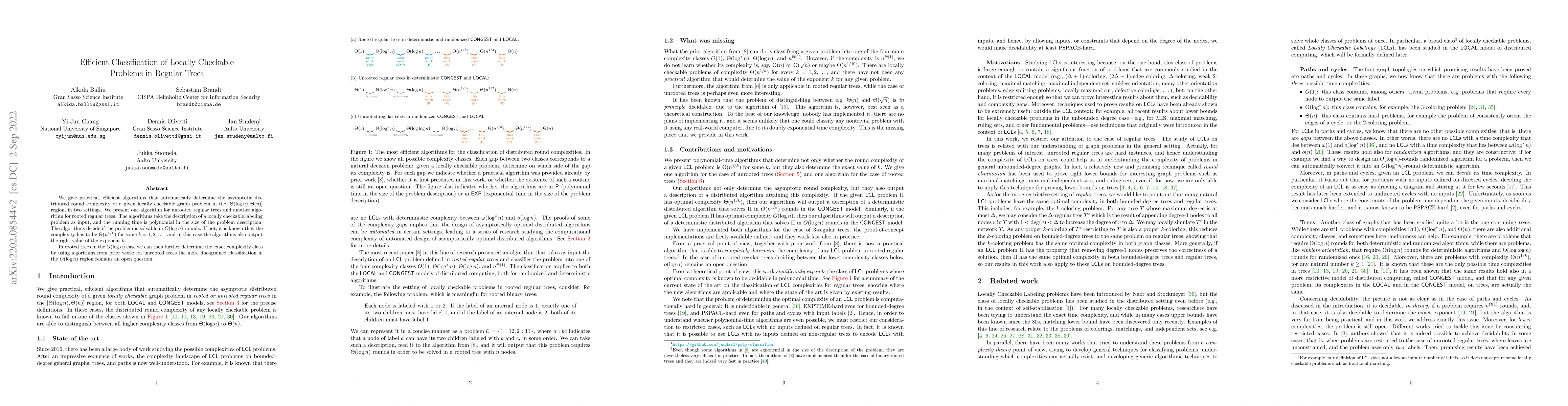 Thumbnail for Efficient Classification of Locally Checkable Problems in Regular Trees