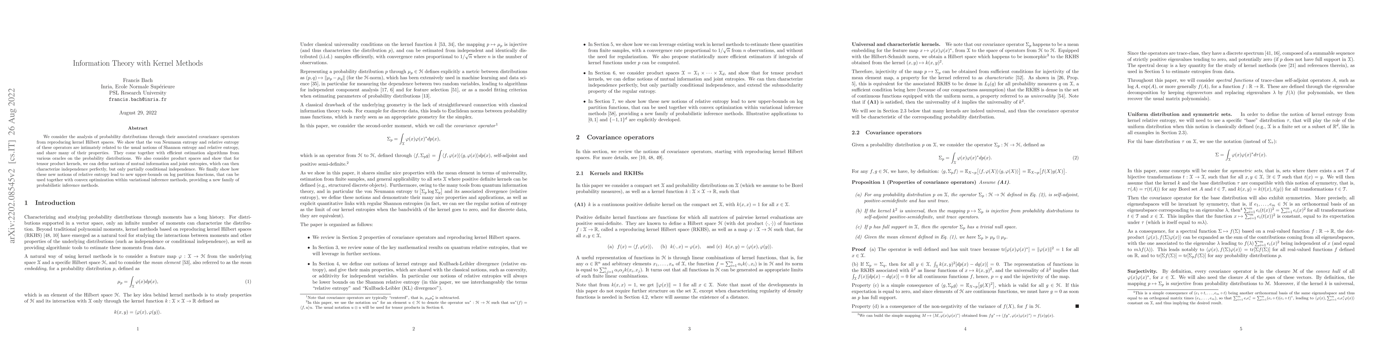 Thumbnail for Information Theory with Kernel Methods