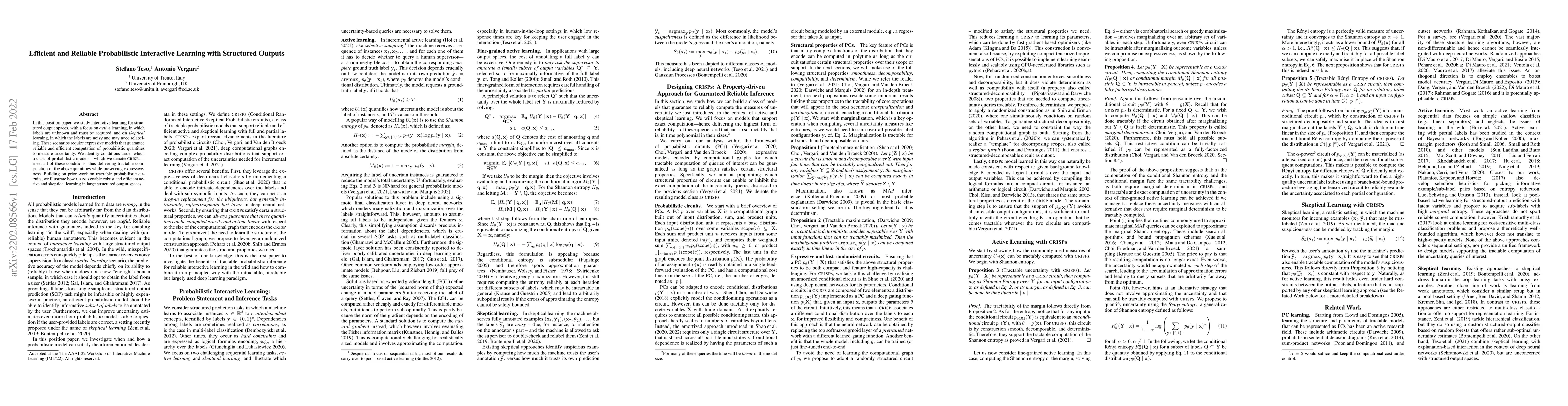Thumbnail for Efficient and Reliable Probabilistic Interactive Learning with
  Structured Outputs