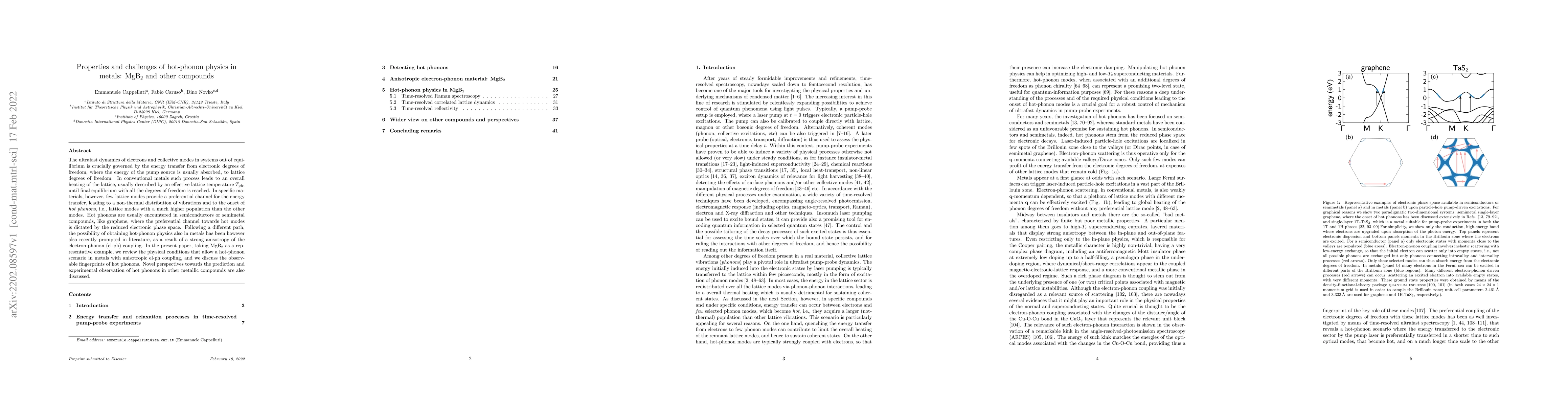 Thumbnail for Properties and challenges of hot-phonon physics in metals: MgB$_2$ and
  other compounds