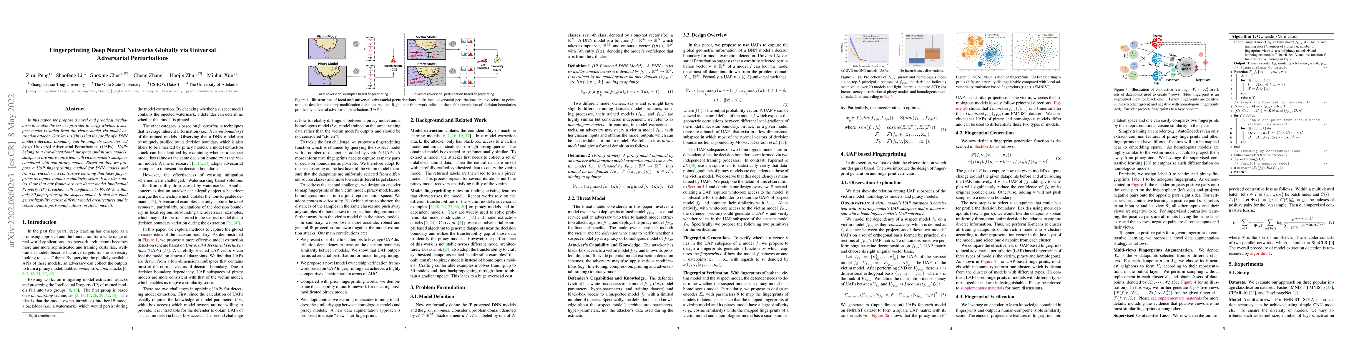 Thumbnail for Fingerprinting Deep Neural Networks Globally via Universal Adversarial
  Perturbations