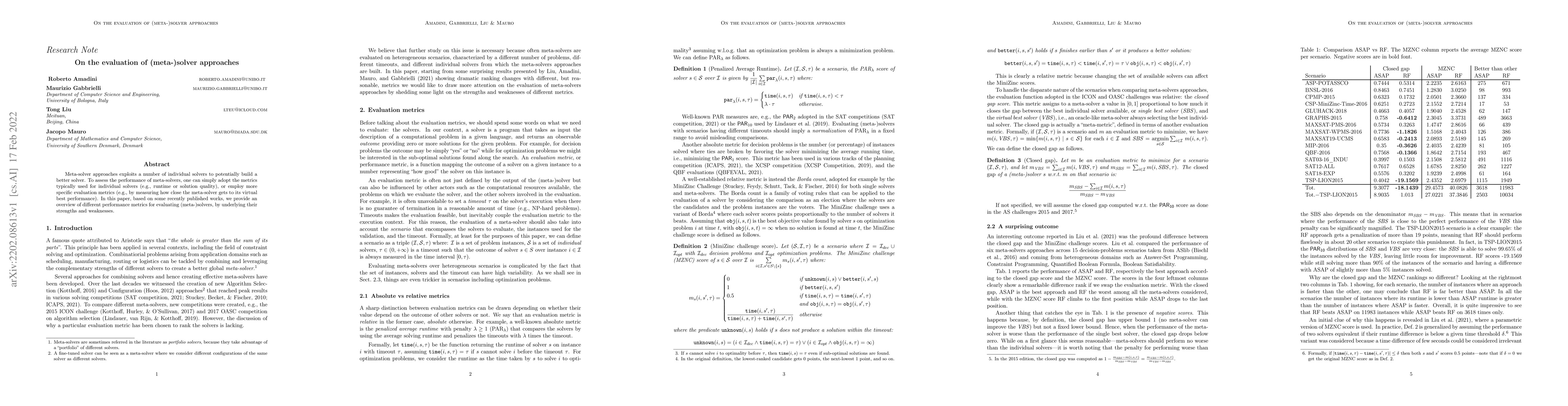 Thumbnail for On the evaluation of (meta-)solver approaches