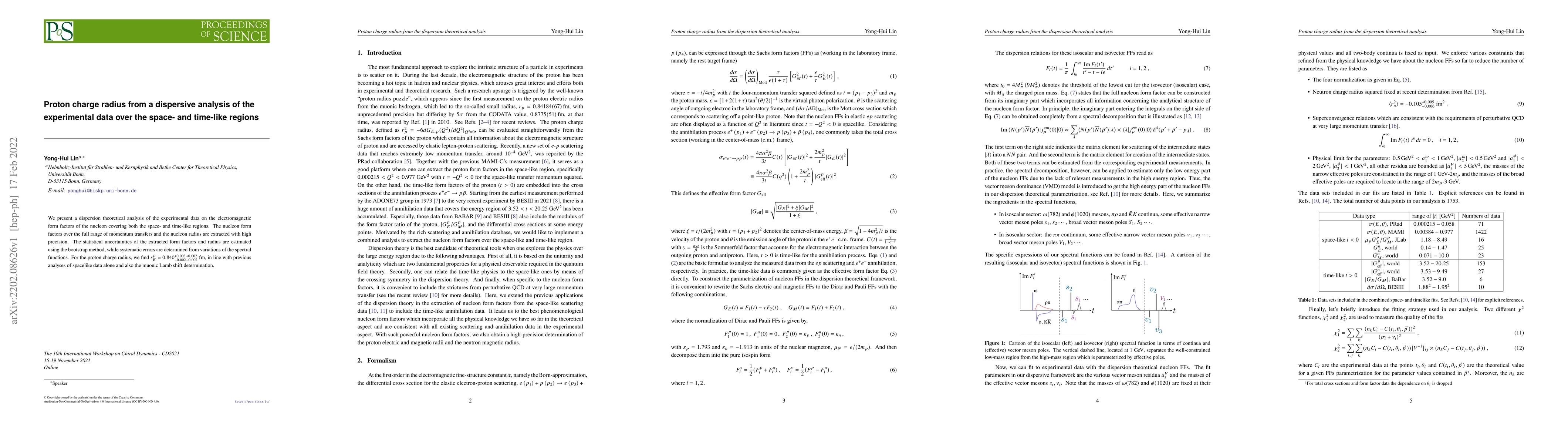 Thumbnail for Proton charge radius from a dispersive analysis of the experimental data
  over the space- and time-like regions