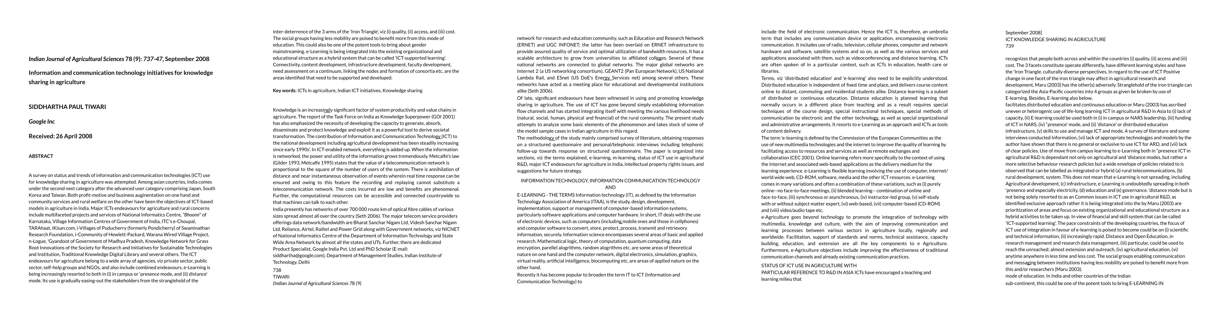 Thumbnail for Information and communication technology initiatives for knowledge
  sharing in agriculture