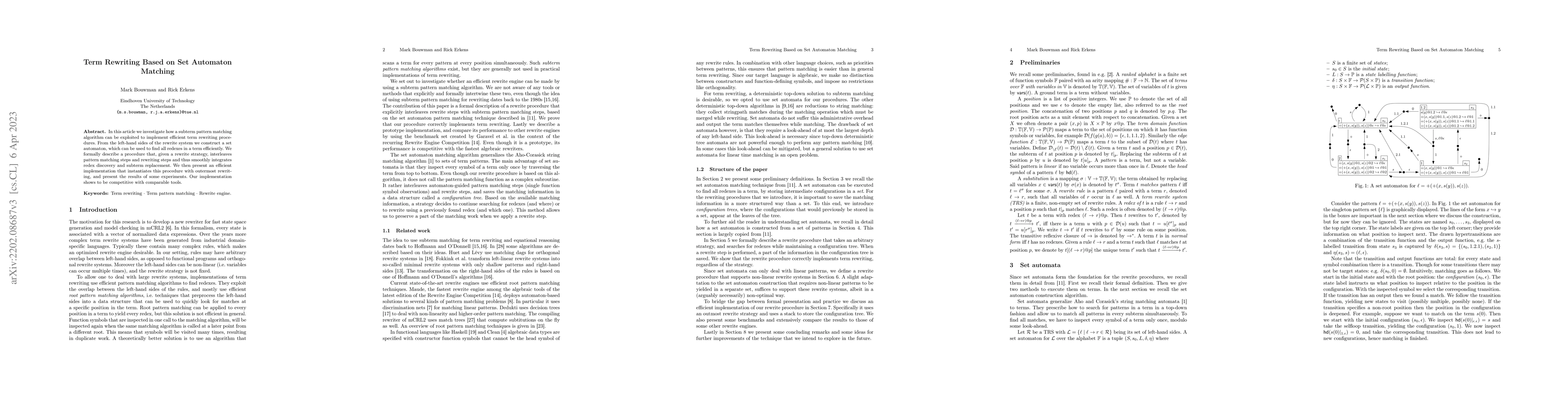 Thumbnail for Term Rewriting Based On Set Automaton Matching