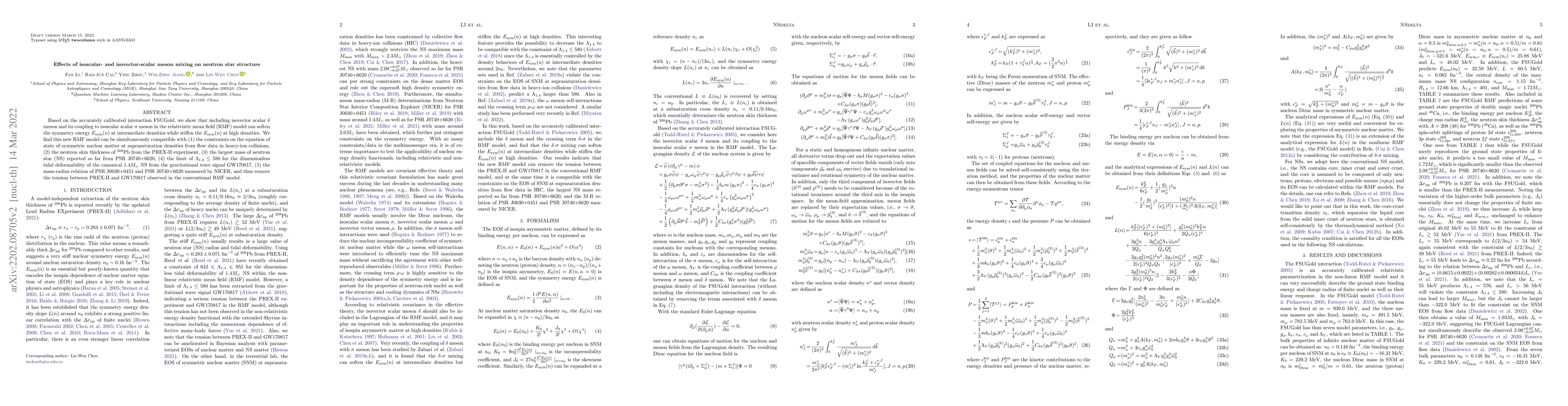 Thumbnail for Effects of isoscalar- and isovector-scalar meson mixing on neutron star
  structure