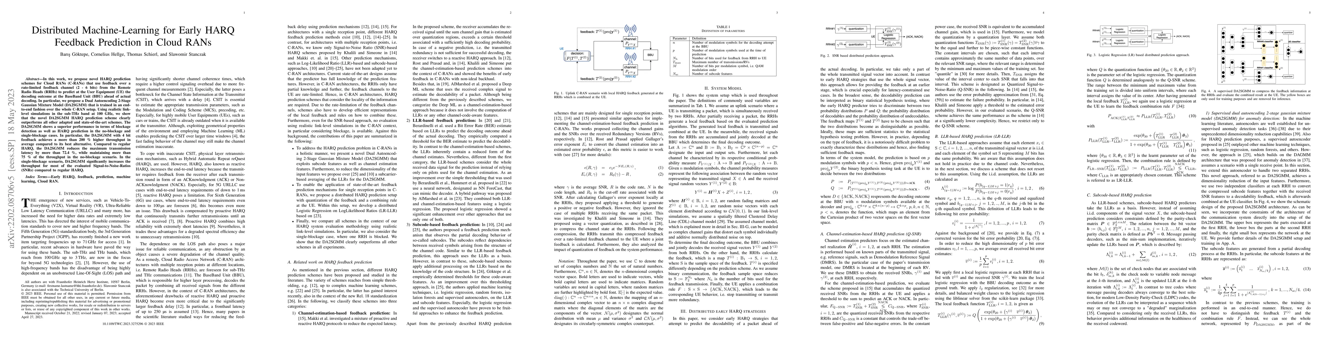 Thumbnail for Distributed Machine-Learning for Early HARQ Feedback Prediction in Cloud
  RANs