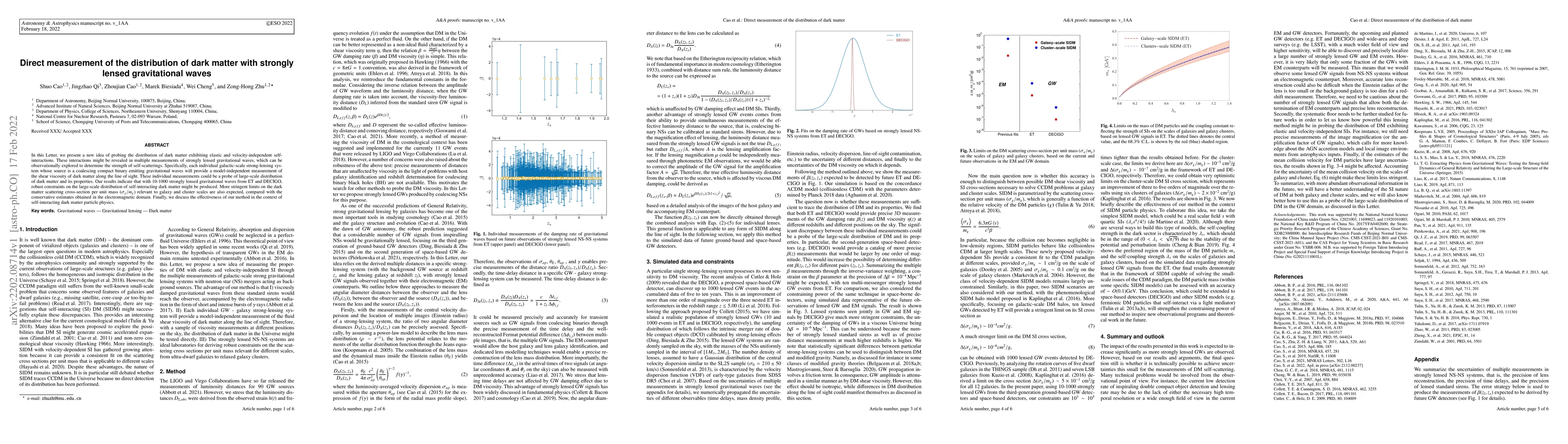 Thumbnail for Direct measurement of the distribution of dark matter with strongly
  lensed gravitational waves